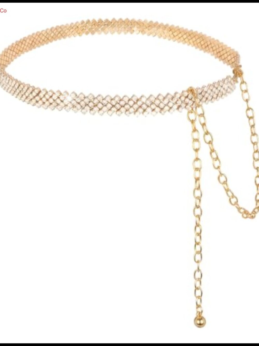 Rhinestone Chain Waist Belt Adjustable Lobster Clasp Formal Dress